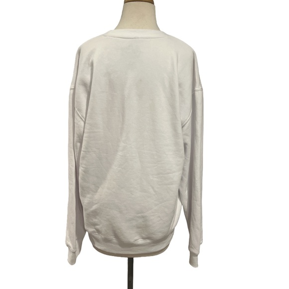 Goodie Two Sleeves White Graphic crewneck Sweatshirt - Picture 3 of 5